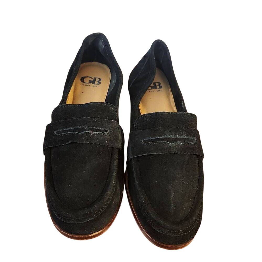 Gianni Bini Black Suede Penny Loafers Size 9